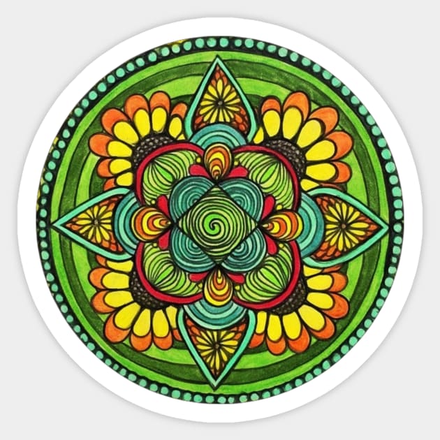 Harvest Flower Mandala Sticker by AmeUmiShop